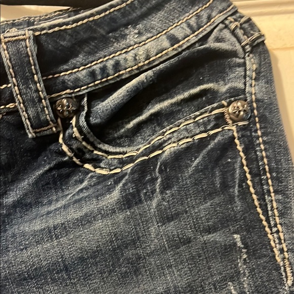 Miss Me Blue Skinny Jeans with Distressed Details - Picture 10 of 16